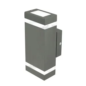 Entasis Rectangle Exterior GU10 Wall Light IP44 Charcoal by Brilliant, a Outdoor Lighting for sale on Style Sourcebook