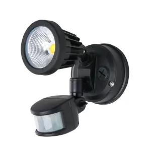 PHL Zip Tri-Colour IP65 15W LED Adjustable Spotlight With Sensor Black by Phonix Lighting, a Outdoor Lighting for sale on Style Sourcebook