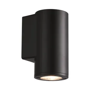 Mercator Piccolo 2 Matte Black Outdoor LED Wall Light Round 1x 6W Spotlight by Mercator, a Outdoor Lighting for sale on Style Sourcebook