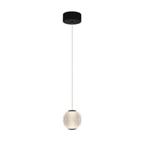 Black Vencha Langdon Warm White LED Optical Acrylic Pendant Light 1 Light by Vencha, a Pendant Lighting for sale on Style Sourcebook