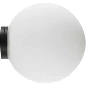 Calibo Crest with Opal Glass 140mm Round Wall Light Black by Calibo, a Wall Lighting for sale on Style Sourcebook