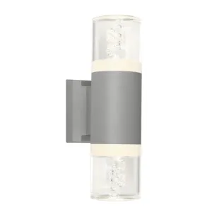 2 Light Up/Down Cougar Calgary LED Pillar Wall Light  IP54 Silver by Cougar, a Outdoor Lighting for sale on Style Sourcebook