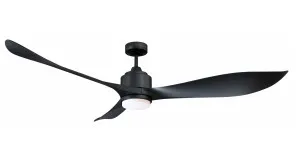 Eagle 66" XL  DC 3 Blade Ceiling Fan With Dimmable 12W LED Light And Remote Graphite by Mercator, a Ceiling Fans for sale on Style Sourcebook