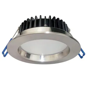 Atom 12W LED Tricolour Dimmable High Output Fixed Downlight IP44 Satin Chrome by Atom Lighting, a LED Lighting for sale on Style Sourcebook