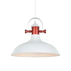 CLA Industrial Dome Pendant Light White Narvik by Compact Lamps Australia, a Pendant Lighting for sale on Style Sourcebook