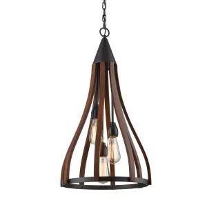 CLA Khaleesi Iron And Wood Pendant With E27 Light Medium by Compact Lamps Australia, a Pendant Lighting for sale on Style Sourcebook