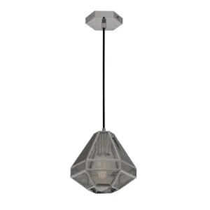 Gunmetal 1 Light Magnus Metal Geometric Caged Pendant Small by Telbix, a Pendant Lighting for sale on Style Sourcebook