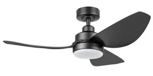 Eglo Torquay 42" 3 Blade DC Indoor/Outdoor Ceiling Fan With 20W CCT Dimmable LED Light Black by Eglo, a Ceiling Fans for sale on Style Sourcebook