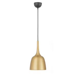 Telbix Polk Brushed Gold & Black Shade Pendant Light (E27) Small by Telbix, a Pendant Lighting for sale on Style Sourcebook