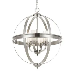 Bodum 4 Light Industrial Round Metal Pendant (E14) Nickel by Telbix, a Pendant Lighting for sale on Style Sourcebook