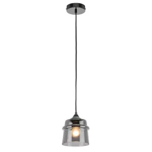 Mercator Dixie Chrome Metal and Glass Pendant Light (E27) Smoke by Mercator, a Pendant Lighting for sale on Style Sourcebook