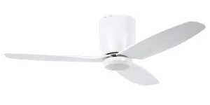 Eglo Seacliff 52" 1320mm Low Profile DC Ceiling Fan with Tricolour CCT LED Light White by Eglo, a Ceiling Fans for sale on Style Sourcebook