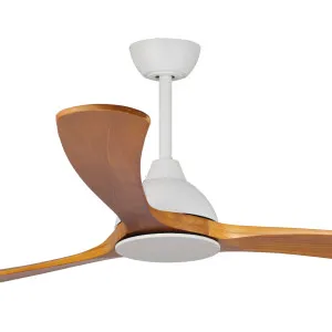 Fanco Sanctuary DC 70" Solid Timber Blade Indoor/Outdoor Ceiling Fan With Remote White/Teak by Fanco, a Ceiling Fans for sale on Style Sourcebook