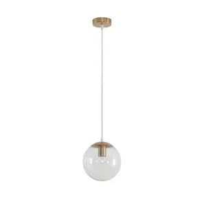 Domus Bubble 200 Clear Glass Pendant Light Edison Screw (E27) Satin Brass by Domus, a Pendant Lighting for sale on Style Sourcebook