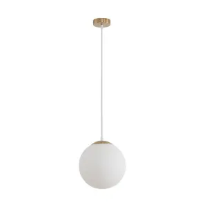 Domus Bubble 250 Opal Glass Pendant Light Edison Screw (E27) Satin Brass by Domus, a Pendant Lighting for sale on Style Sourcebook