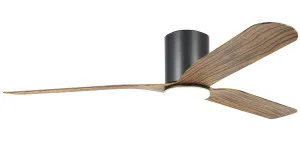 Eglo Iluka 60" ABS DC Hugger Ceiling Fan with 20W LED Light Black & Timber by Eglo, a Ceiling Fans for sale on Style Sourcebook