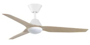 Fanco Smart Infinity-iD 48" DC Ceiling Fan With 18W Dimmable CCT LED Light & Remote White & Beechwood by Fanco, a Ceiling Fans for sale on Style Sourcebook