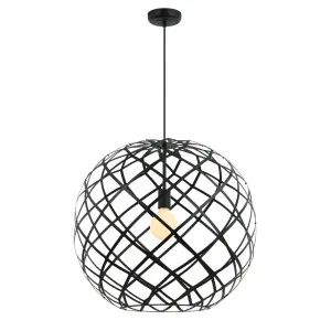 Black Fiorentino Sansiro Cage Pendant (E27) 600mm by Fiorentino, a Pendant Lighting for sale on Style Sourcebook