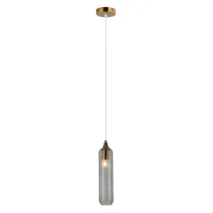 CLA Manga Glass Cylinder Pendant (E27) Smokey Black by Compact Lamps Australia, a Pendant Lighting for sale on Style Sourcebook