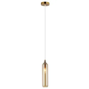 CLA Manga Glass Cylinder Pendant (E27) Amber by Compact Lamps Australia, a Pendant Lighting for sale on Style Sourcebook