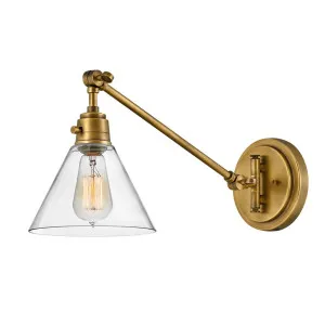 Hinkley Vintage Small Swing Adjustable Wall Sconce (E27) Heritage Brass & Clear Glass by Hinkley, a Spotlights for sale on Style Sourcebook