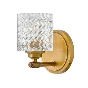 Hinkley Elle Designer Chevron Glass Wall Bracket (E27) Heritage Brass by Hinkley, a Outdoor Lighting for sale on Style Sourcebook