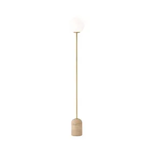 Mayfield Soren Floor Lamp (E27) Travertine & Frosted Glass by Mayfield, a Floor Lamps for sale on Style Sourcebook