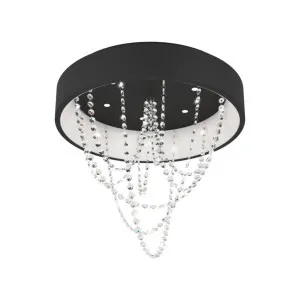 Eglo Berlona LED Crystal Ceiling Light Black by Eglo, a LED Lighting for sale on Style Sourcebook