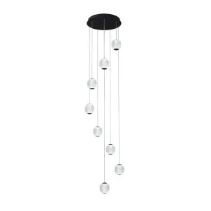 Black Vencha Langdon Warm White LED Optical Acrylic Pendant Light 8 Light by Vencha, a Pendant Lighting for sale on Style Sourcebook