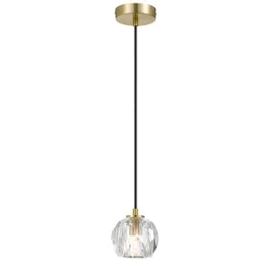 Telbix Zaha Crystal Glass Pendant Light Antique Gold by Telbix, a Chandeliers for sale on Style Sourcebook