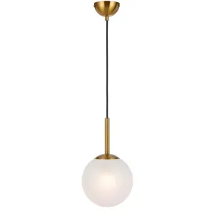 Antique Gold Telbix Bally Alabastro Glass Ball Pendant Light 200mm by Telbix, a Pendant Lighting for sale on Style Sourcebook