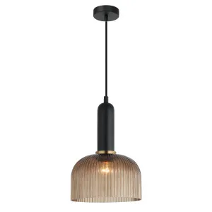 CLA Vintaj Ribbed Dome Pendant (E27) Amber by Compact Lamps Australia, a Pendant Lighting for sale on Style Sourcebook