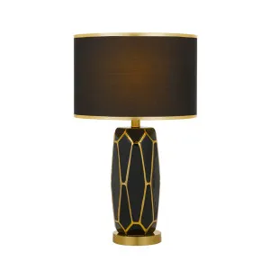 Pastor Telbix Mid Century Modern Ceramic Table Lamp (E27) Black & Gold by Telbix, a Table & Bedside Lamps for sale on Style Sourcebook