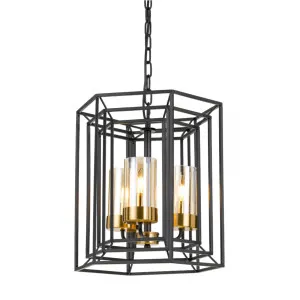 Telbix Lane Black and Antique Brass Pendant (E14) 3 Light by Telbix, a Pendant Lighting for sale on Style Sourcebook