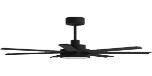 Calibo Alula 60" (1524mm) 7 Blade Indoor/Outdoor DC Ceiling Fan with 24W Light & Remote Black by Calibo, a Ceiling Fans for sale on Style Sourcebook