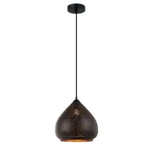 CLA Marrakesh Black & Gold Pendant (E27) Ellipse by Compact Lamps Australia, a Pendant Lighting for sale on Style Sourcebook