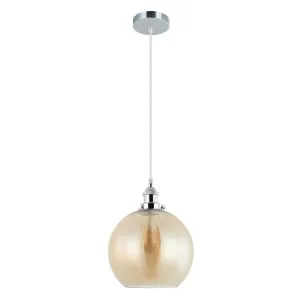 CLA Pesini Wine Glass Pendant with Chrome Highlight (E27) Amber by Compact Lamps Australia, a Pendant Lighting for sale on Style Sourcebook