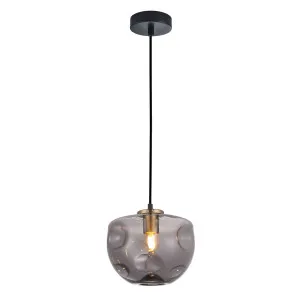 Smokey CLA Fossette Pendant (E27) Flat Top Dome by Compact Lamps Australia, a Pendant Lighting for sale on Style Sourcebook