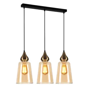 Amber CLA Jerez Glass Pendant (E27) 3 Bar by Compact Lamps Australia, a Pendant Lighting for sale on Style Sourcebook