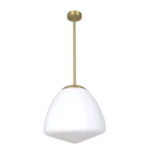 Antique Brass Rod CLA Coitola White Frosted Pendant (E27) Large by Compact Lamps Australia, a Pendant Lighting for sale on Style Sourcebook