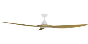 Calibo Smart CloudFan 72" (1830mm) ABS DC Ceiling Cloud Fan and Remote White & Teak by Calibo, a Ceiling Fans for sale on Style Sourcebook