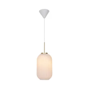 Nordlux Milford 20 Opal Glass Pendant Brass by Nordlux, a Pendant Lighting for sale on Style Sourcebook