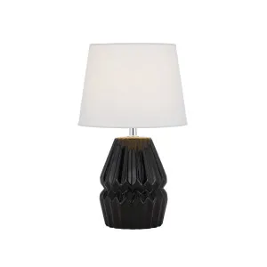 Telbix Greet Ceramic Table Lamp (E27) Black by Telbix, a Table & Bedside Lamps for sale on Style Sourcebook