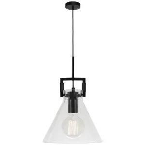 Cougar Pierre 1 Light Glass Pendant Black by Cougar, a Pendant Lighting for sale on Style Sourcebook