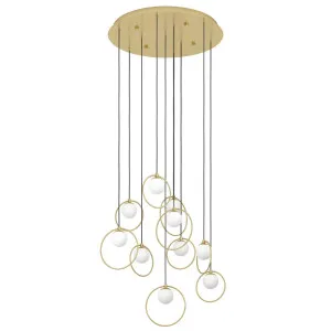 Eglo Brass Portocolom Round LED Pendant 10 Light by Eglo, a Pendant Lighting for sale on Style Sourcebook