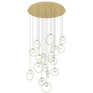 Eglo Brass Portocolom Round LED Pendant 17 Light by Eglo, a Pendant Lighting for sale on Style Sourcebook