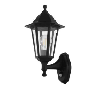 Eglo Duanera IP44 Wall Light with Sensor (E27) Black by Eglo, a Outdoor Lighting for sale on Style Sourcebook