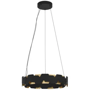 Eglo Altagracia Round LED Pendant Light Black & Gold by Eglo, a Pendant Lighting for sale on Style Sourcebook