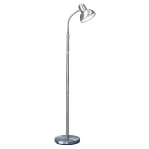 Mercator Ben 1 Light Gooseneck Floor Lamp Brushed Chrome by Mercator, a Floor Lamps for sale on Style Sourcebook