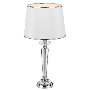 Telbix Diana Silk White Shade With Crystal Table Lamp Chrome by Telbix, a Table & Bedside Lamps for sale on Style Sourcebook